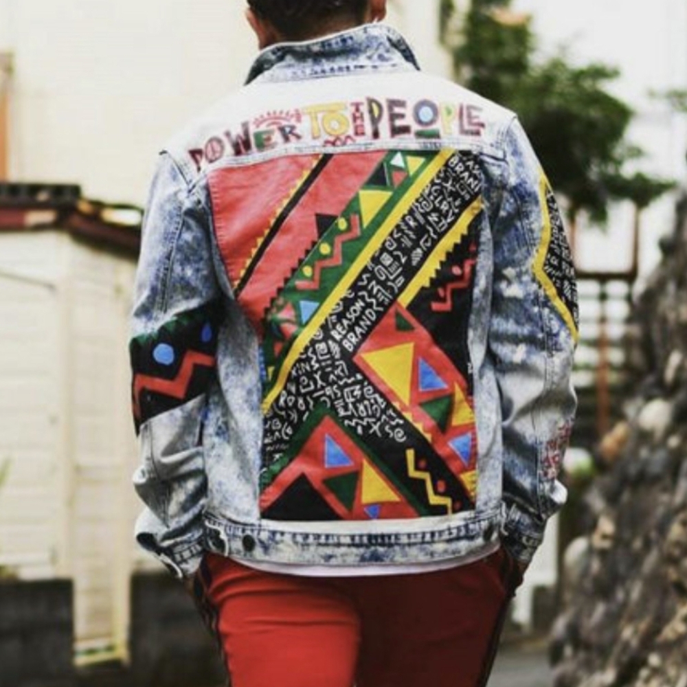 REASON Power To People Tribal Denim Jacket - UNISEX